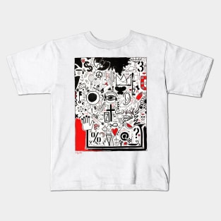 Mijumi Full Page Doodle 1 Black Kids T-Shirt